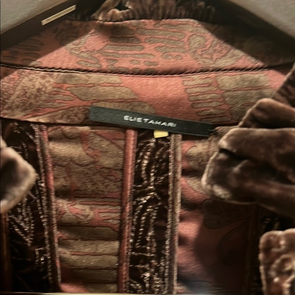 Reversible Elegant Brown Velvet Jacket size 10 EUC Elie Tahari- Fashion RARE - Picture 3 of 16